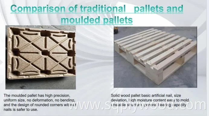 Nestable and 80% Space Saving Compressed Wood Chip Pallets